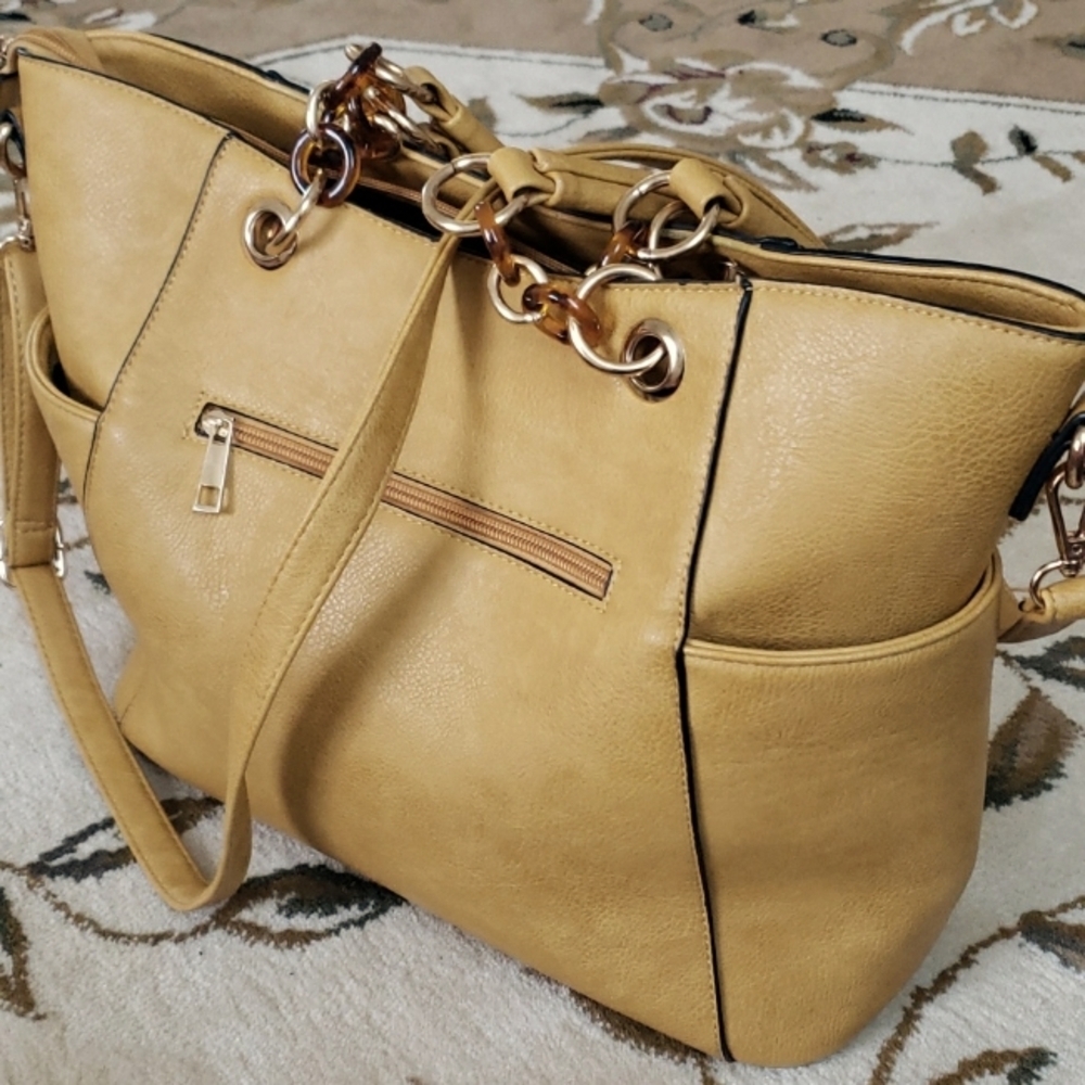 MKF Collection Rylee Tote Handbag Vegan Leather Multi-Functional Crossbody Bag